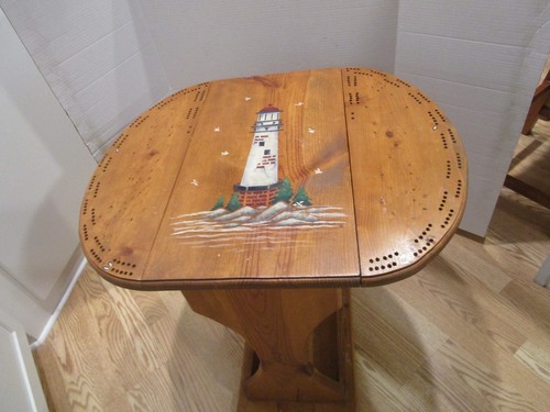 Vintage cribbage table double - table,