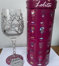 Lolita Firefly Hand Painted Wine Glass -My Tiara- Love My Wine
