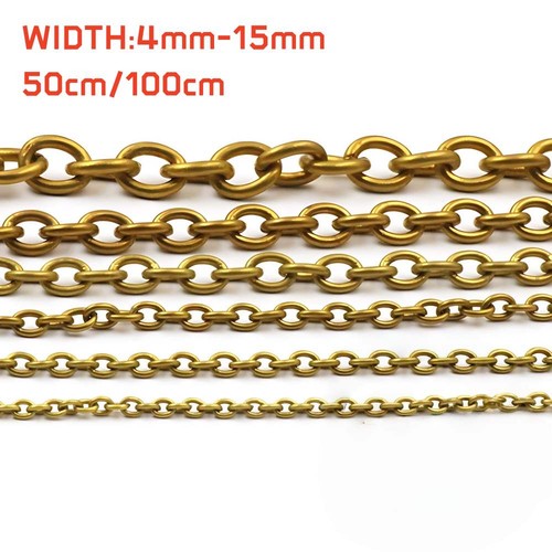 Solid brass chain 15mm width - solid, 4-15mm