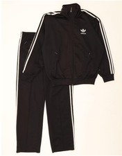 ADIDAS Mens Full Tracksuit UK 34/36 Small  Black Polyester DG31