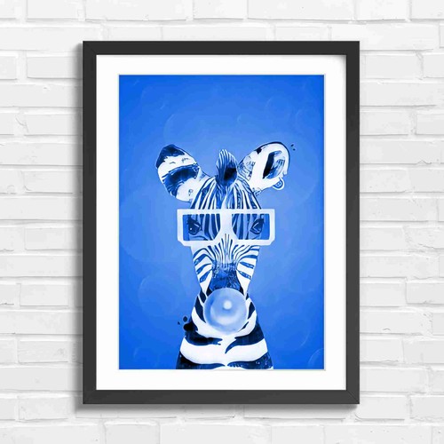 Fun zebra with glasses - 3d,