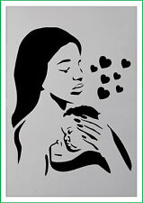 Mother and baby love mylar stencil, 190 micron reusuable flexible stencil