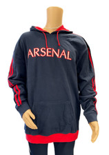 Men's Adults Soccer Clothing Arsenal Navy & Red Drawstring Pullover Hoodie