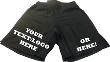 MMA FIGHT SHORTS - PLAIN or PERSONALISED - UFC, Cage, Martial Arts - ALL BLACK