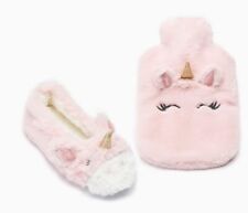 Be You Unicorn Slippers and Hot Water Bottle Set Pink Size 1/2 /REF23