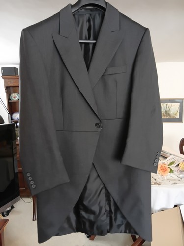 Black herringbone morning - black, coat