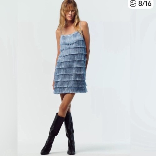 Zara denim blue layered - denim,