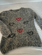 Fuzzy Heart Eyelash knit