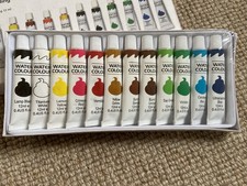Akvarelmaling Watercolour Paint Set 12 Colours Professional Art Supplies New