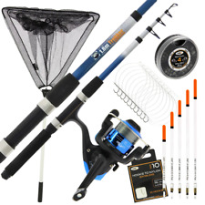 Fishing Rod & Reel Set Telescopic With Fishing Net & Handle Kids Rod Reel Set