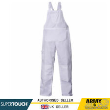ST Multi Pocket Painters Bib and Brace Trousers, Phone & Knee Pad Pockets White