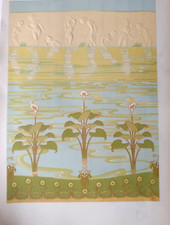 1898 ALEXANDRE CHARPENTIER (1856-1909) ART NOUVEAU DESIGN  - EMBOSSED LITHO