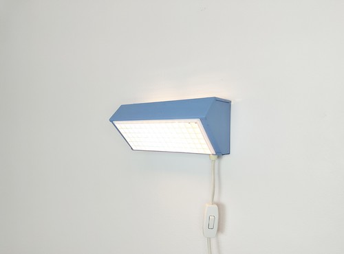 Light blue 1980s brutalist
