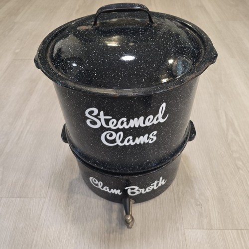 Vintage speckled enamel double - vintage,