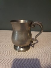 British Sheffield Pewter Mug Made In England (Small Engraving)