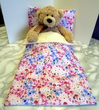 Dolls Doll Pram Cot Bedding / Duvet Set Cute Fairy Garden  Great Gift