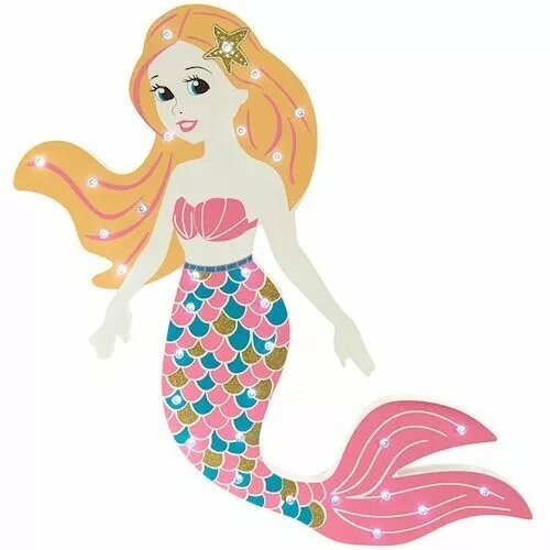 Mermaid led light home - light, up