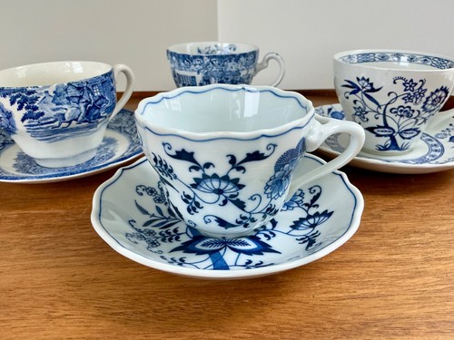 Vintage mismatched tea cups - vintage,