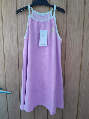 Girls pink towelling - pink, dress