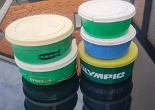 5 Assorted Fishing Bait  Boxes Efgeeco  Marco Olympic Retro