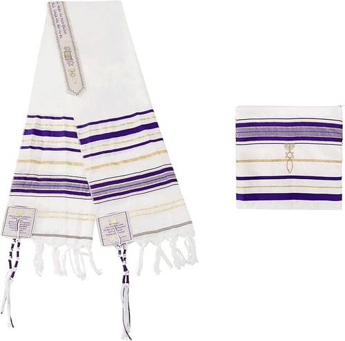 Purple messianic tallit prayer - tallit,