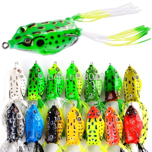 15pcs topwater frog lures soft - topwater,