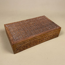 Hand Carved Wooden Box Floral