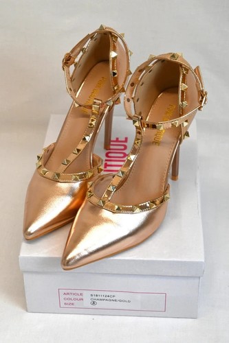 Studded bar heels size - t-bar, uk