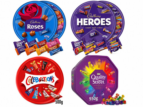 Chocolate gift tins 475g 550g - chocolate, 475g-550g