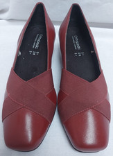 Orthopedic Ladies Court Shoe size 5 Burgundy slip on, small heel, Excellent
