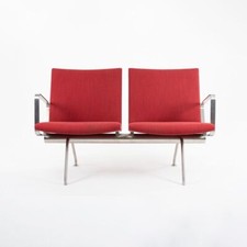 2020 CH402 Kastrup Two Seater Sofa by Hans Wegner for Carl Hansen in Red Fabric