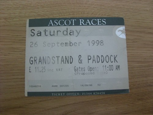 1998 ticket horse - ticket:,