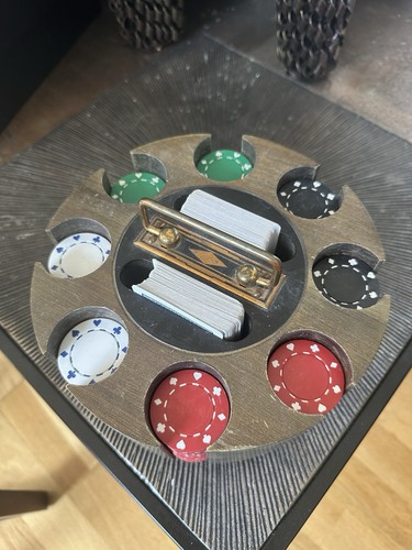 Vintage wooden poker chip - vintage,