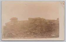 Westerly view of Ilkley Moor Addingham Cow and Calf rocks RP postcard