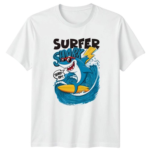 Surfer shark shirt - shark, t-shirt
