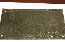 HOME NEW YORK Tin Fire mark -