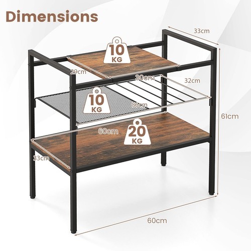 Console table with shelves - console,