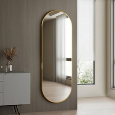 4FT Full Length Mirror Wall Mounted Home Bedroom Dressing Mirrors Oval Framed UK