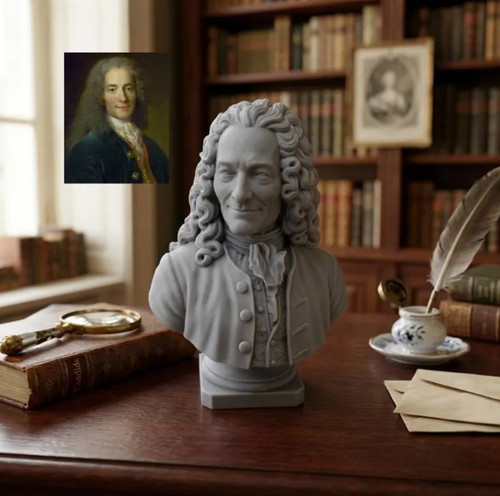 Voltaire bust philosopher - voltaire,