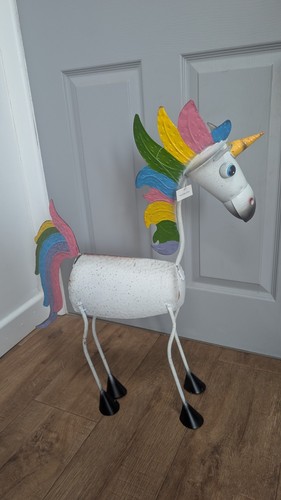 Metal garden unicorn statue - metal,