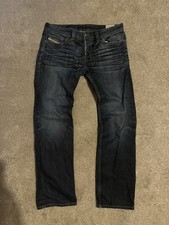 Diesel Jeans Mens 33x30 Blue Safado Slim Straight Denim Made in USA Wash