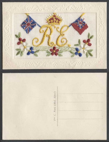 Ww1 silk embroidered old - embroidered,