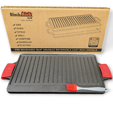 Cast Iron Reversible Griddle Pan - BBQ griddle plate for gas bbq, hob, oven.