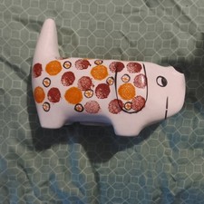 Vintage Retro Arthur Wood Dog Shaped Piggy Bank Money Box Ceramic No 5280