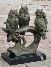 Three Owls Bronze Sculpture