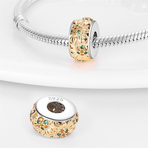 18k gold sunflower - sunflower, bead