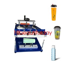Curved Manual Cylinder Silk Screen Printing Machine for Round Plastic Cup Logo