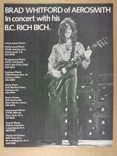 1978 BC Rich Bich Guitar Brad Whitford Aerosmith vintage print Ad