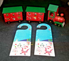 Wooden Christmas Train Drawer Advent Calendar With 2 Door Hangers