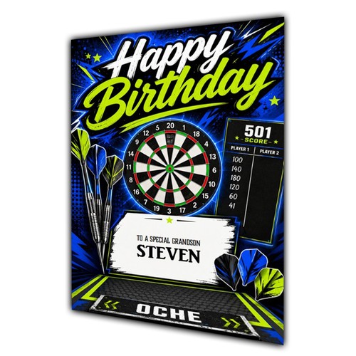 Darts birthday card men - birthday,